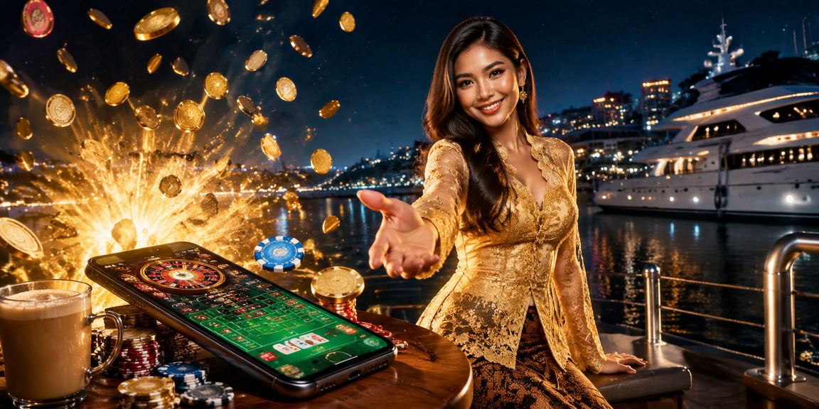 Aplikasi kasino Malaysia dengan pakaian kebaya dan antara muka slot yang menarik dan berwarna-warni
